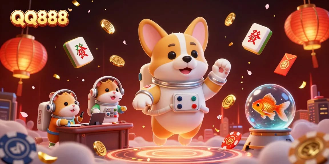 Engage with thrilling gaming experiences at QQ888, showcasing a vibrant casino scene in space