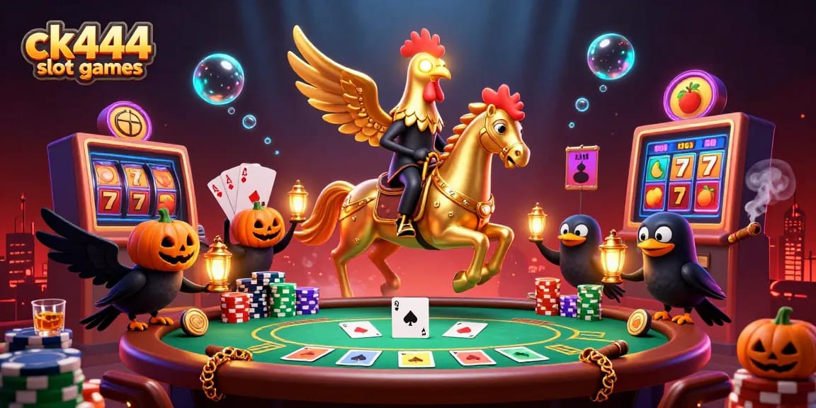 Experience thrilling ck444 slot games in a vibrant casino scene featuring dynamic characters and rich elements.