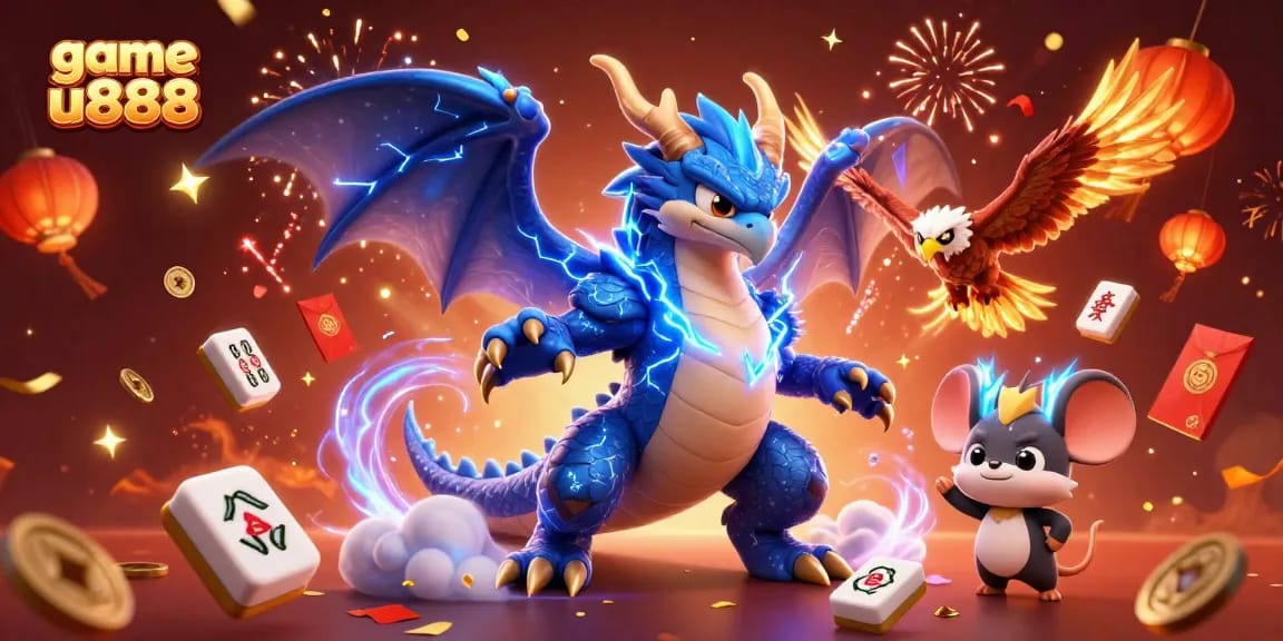 Engage with the thrilling game u888 as vibrant characters celebrate in a dynamic casino environment.
