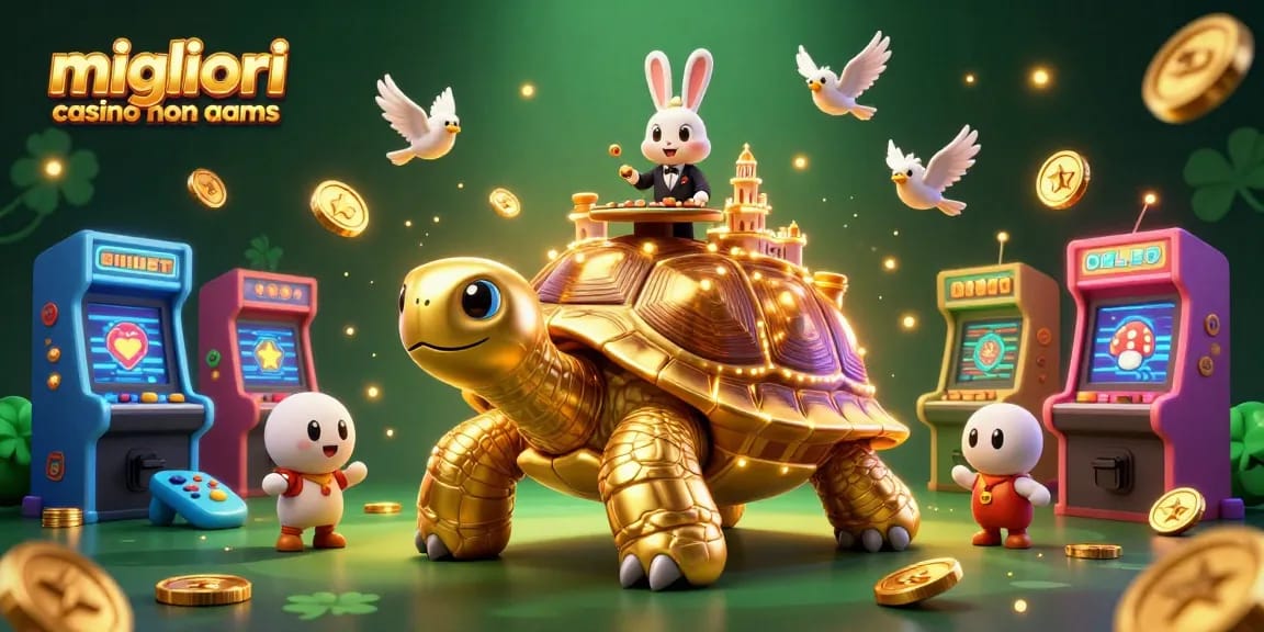 Play and win at the migliori casino non aams featuring a golden tortoise casino scene
