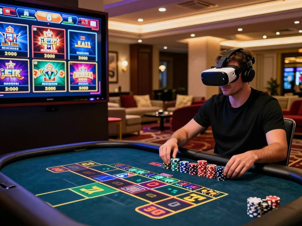 Experience the thrill of MM88 online casino gaming with vibrant lights and interactive gaming.
