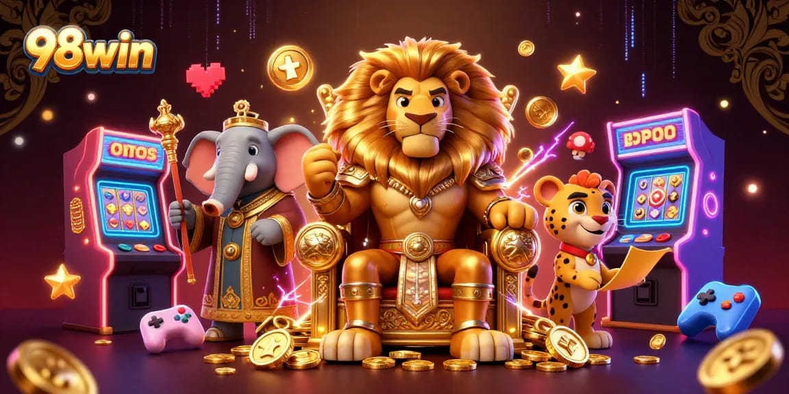 Experience thrilling wins at 98win with an engaging lion king and dynamic gaming elements.