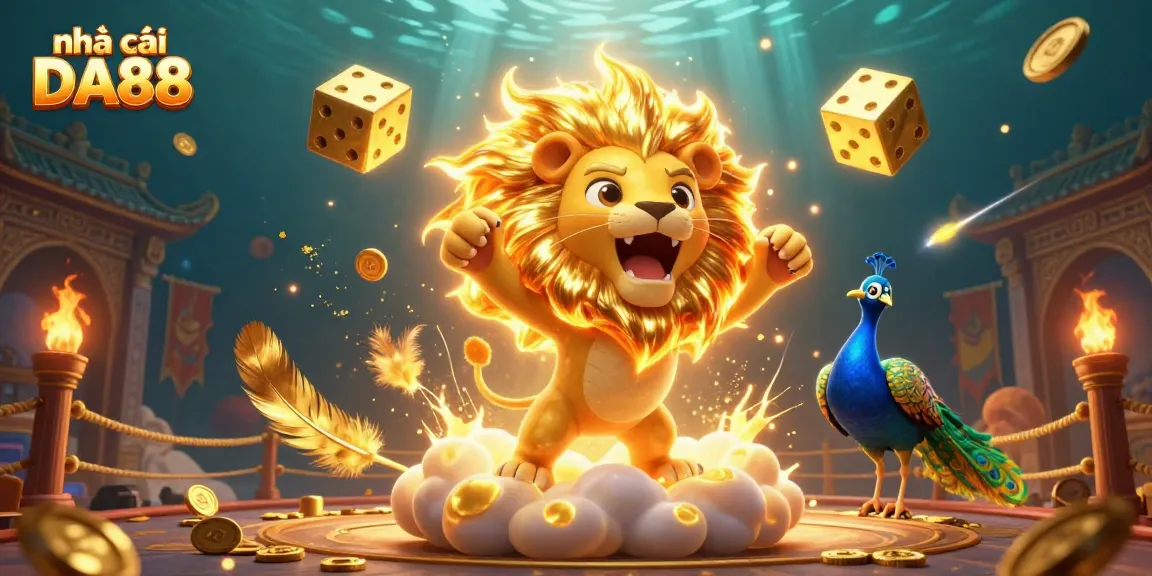 Experience thrilling gaming with nhà cái DA88, featuring vibrant 3D casino elements.