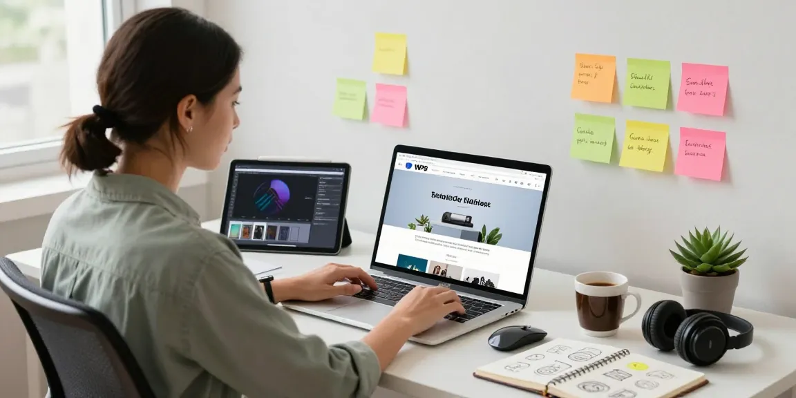 Engaging home office scene featuring WPS Official Website on a laptop, enhancing productivity.