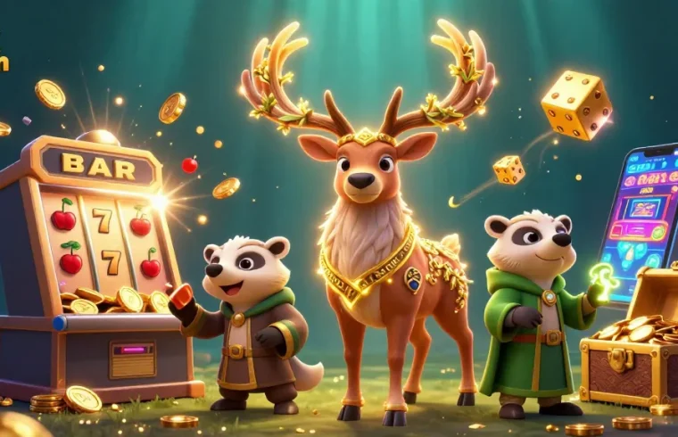 Spin the reels with thrilling excitement at link sunwin, featuring vibrant jackpot symbol explosions and charming characters.