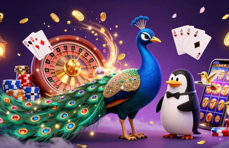 Engage with sin8899 in a vibrant 3D casino scene filled with colorful gaming elements and dynamic characters.